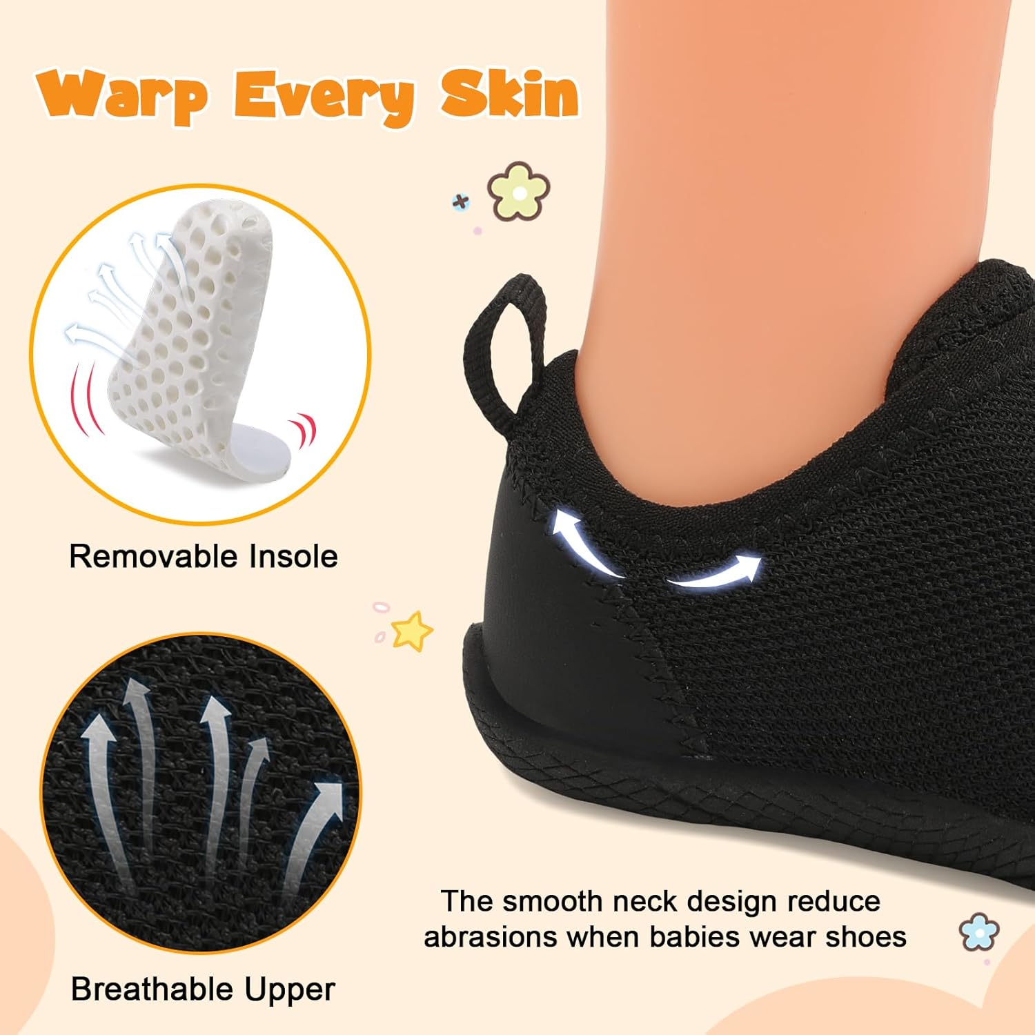 FEETCITY Toddler Shoes Girls Boys Barefoot Shoes Toddler Walking Shoes Kids Slip On Sneakers Breathable Tennis Shoes - Image 5