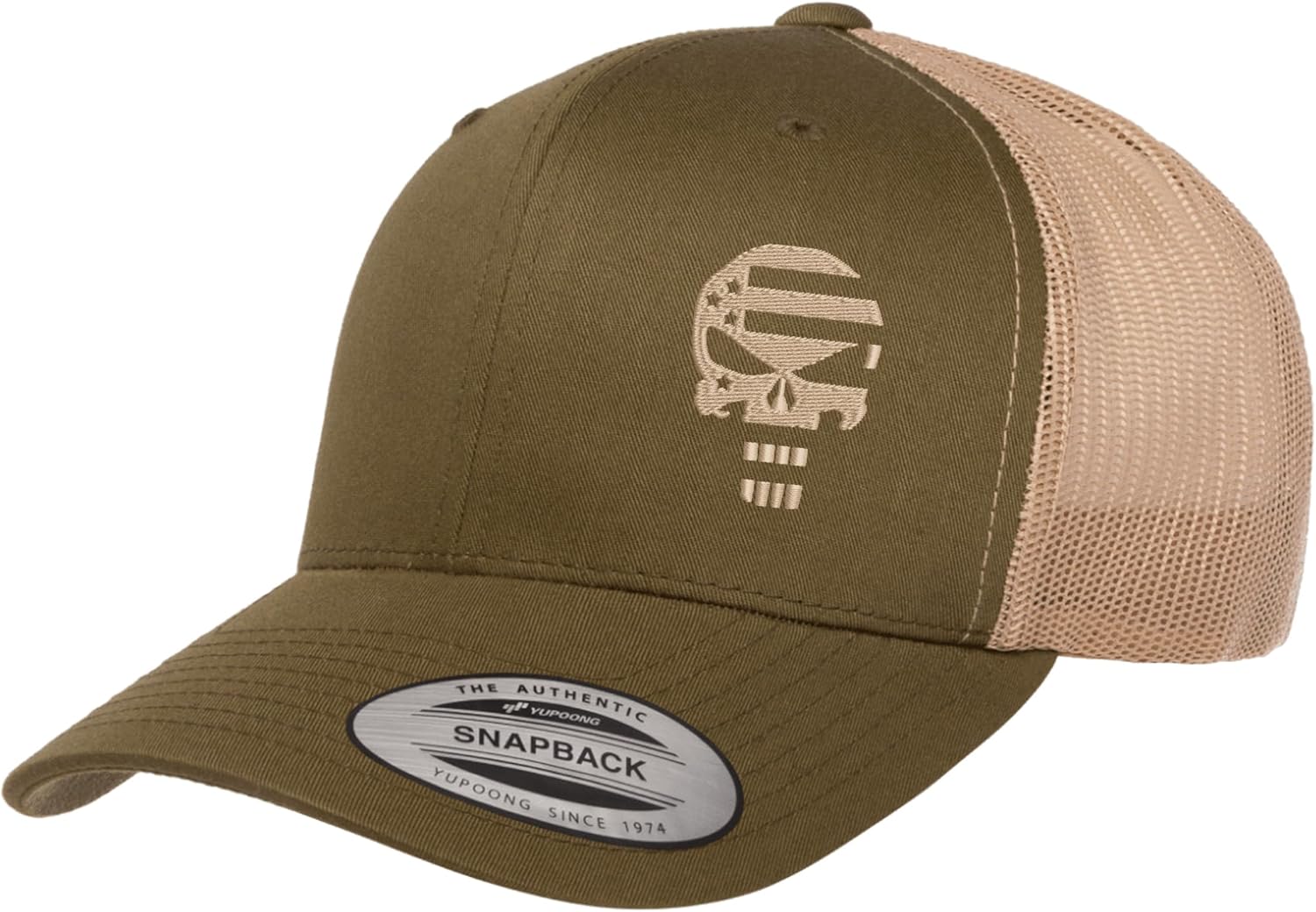 Embroidered Skull Trucker Hat for Men Women – Adjustable Mesh Back Snapback Baseball Cap, Outdoor Casual Hat