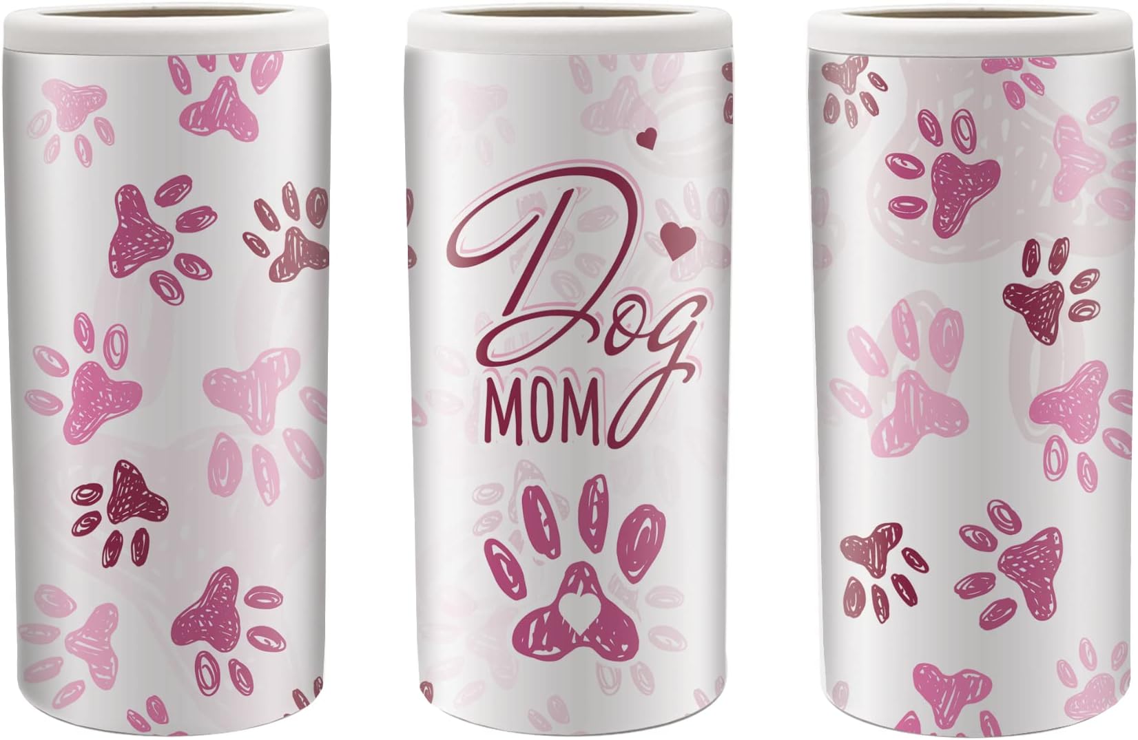 Sloozie Skinny Can Cooler 12 oz. Slim Stainless Steel Insulated Can Koozies - Slim Can Coozies for Tall Beer Cans And Hard Seltzer Mom Gift For Dog Lover Dog Mom