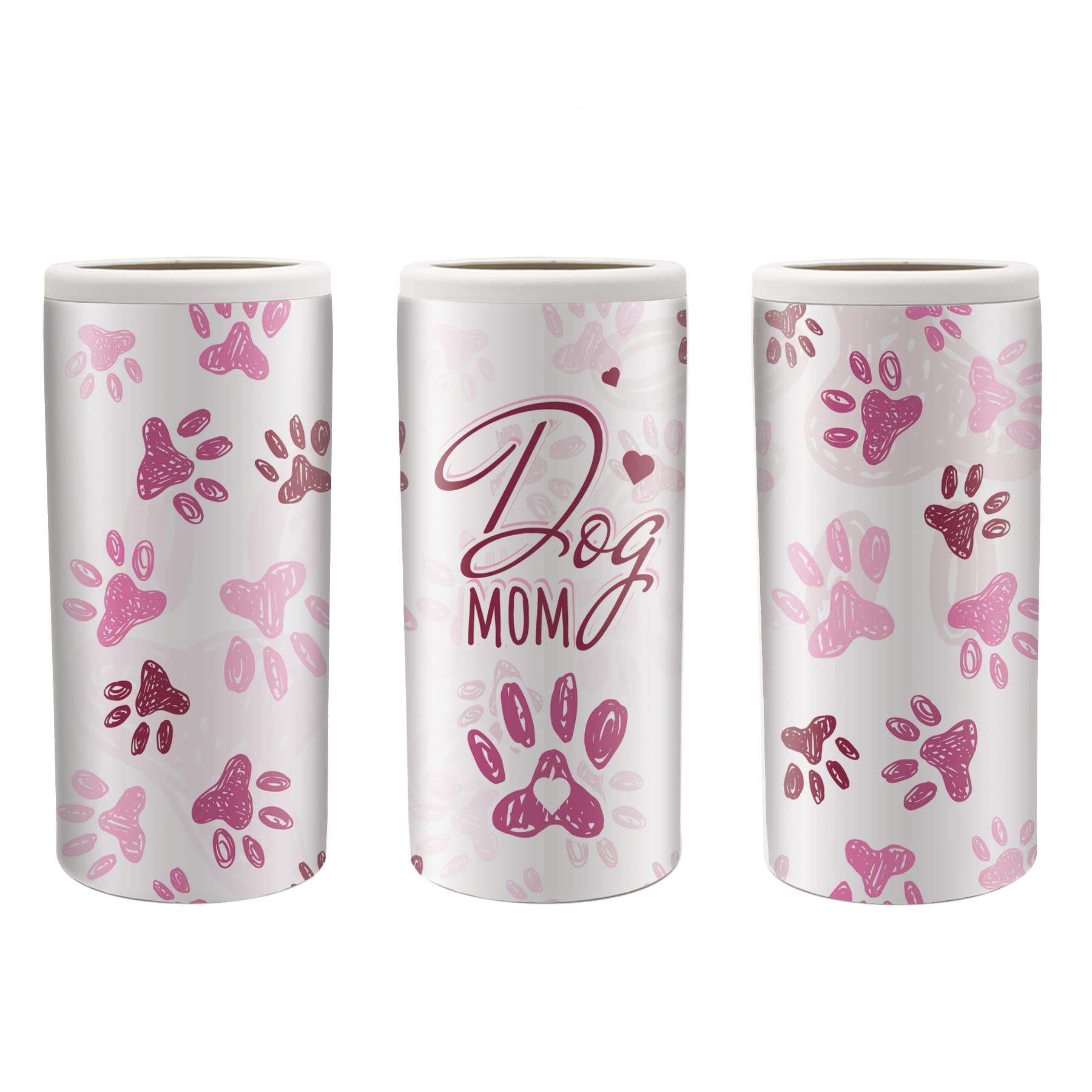 Sloozie Skinny Can Cooler 12 oz. Slim Stainless Steel Insulated Can Koozies - Slim Can Coozies for Tall Beer Cans And Hard Seltzer Mom Gift For Dog Lover Dog Mom