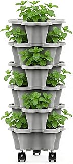 6 Tier Stackable Strawberry Garden Vertical Strawberry Planter Outdoor,R...