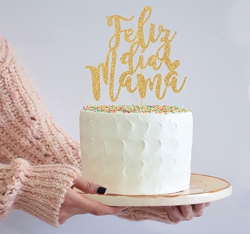 Miniatura 6 de Decoración para tartas de Feliz Dia Mama con purpurina dorada, decoración del día de la madre, mejor mamá de todos los tiempos, suministros para