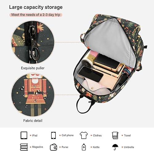 Miniatura 6 de Mochila de tenis de bádminton ligera Feliz Navidad Negro Cascanueces soldados Deporte Pickleball Bolsa de bádminton para Hombres Mujeres Tenis