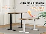 330 LBS Capacity Dual Motor Electric Standing Desk Frame, Height Adjustable Sit Stand up Computer Desk Leg for 39.4 to 70.8 Inch Desktop, Cable Tray, Anti-Collision, 2 Hooks, Black Frame Only