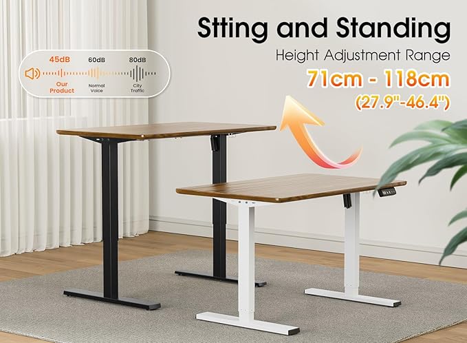 Base de Escritorio Eléctrica de Pie Xyndyx, Ajustable, 330 lbs, Blanca miniatura 3