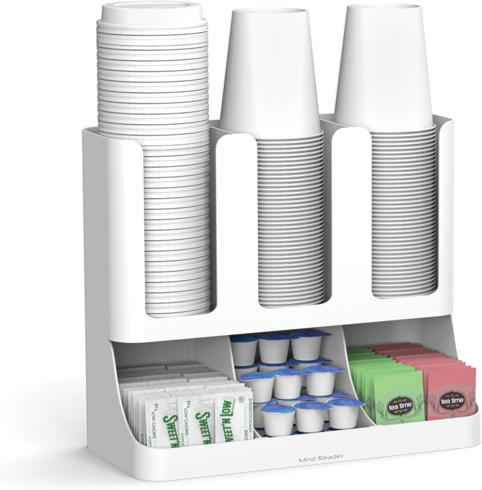 Mind Reader Organizer Verticale A 6 Scomparti – In Rete Metallica Nera Per Tazze, Caffè E Condimenti