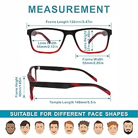 acavefox 4 Pack Reading Glasses 1.25 Men Readers Computer Blue Light Blocking Fashion and Comfortable Spring Hinge Eyeglasses