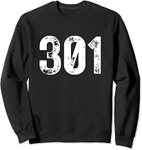 301 Area Code Germantown MD Mobile Telephone Area Code 301 Sweatshirt
