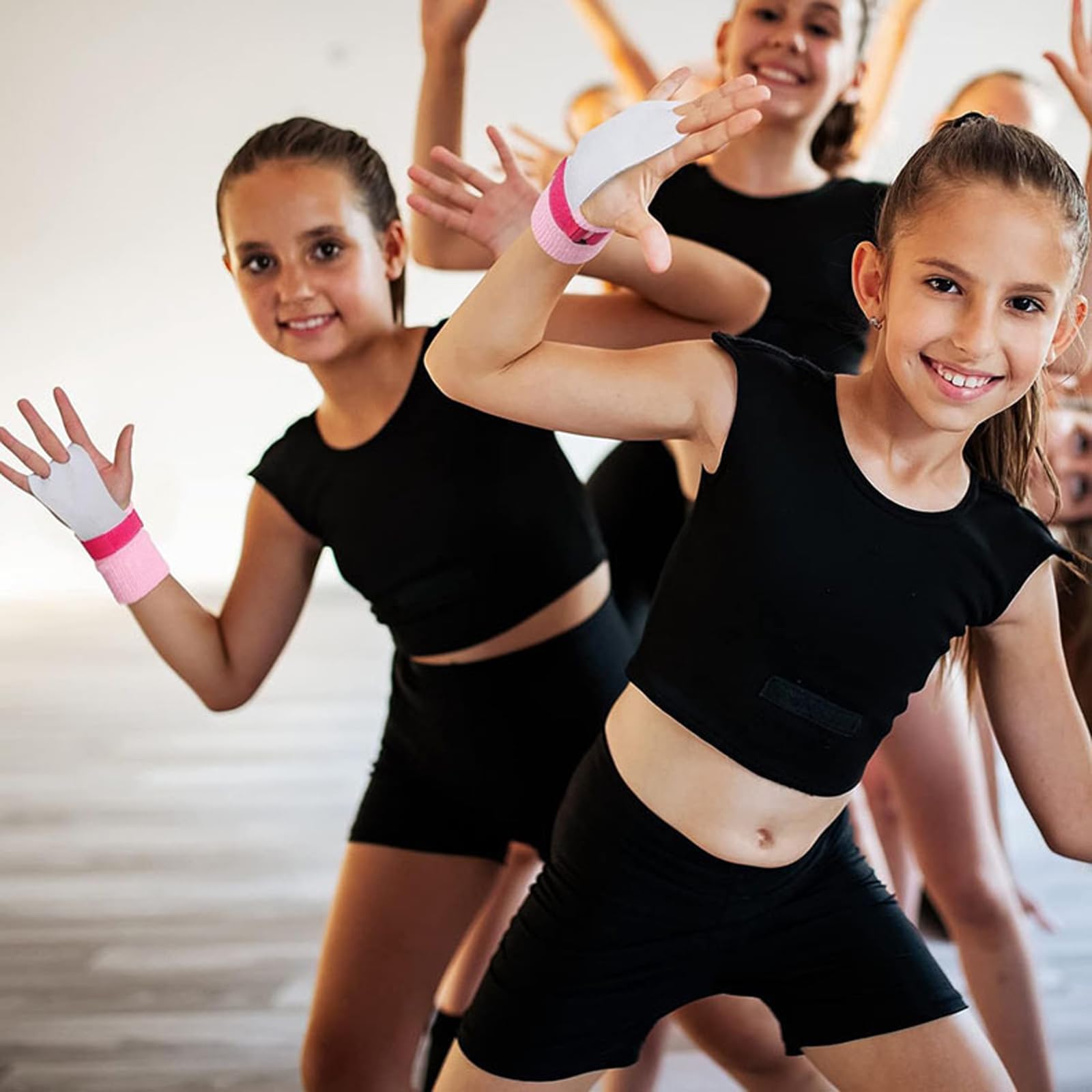 Manopole Paracalli Ginnastica Artistica Bambina con 4 Cinturini Protezione Polso Crossfit Palm Protector Grips