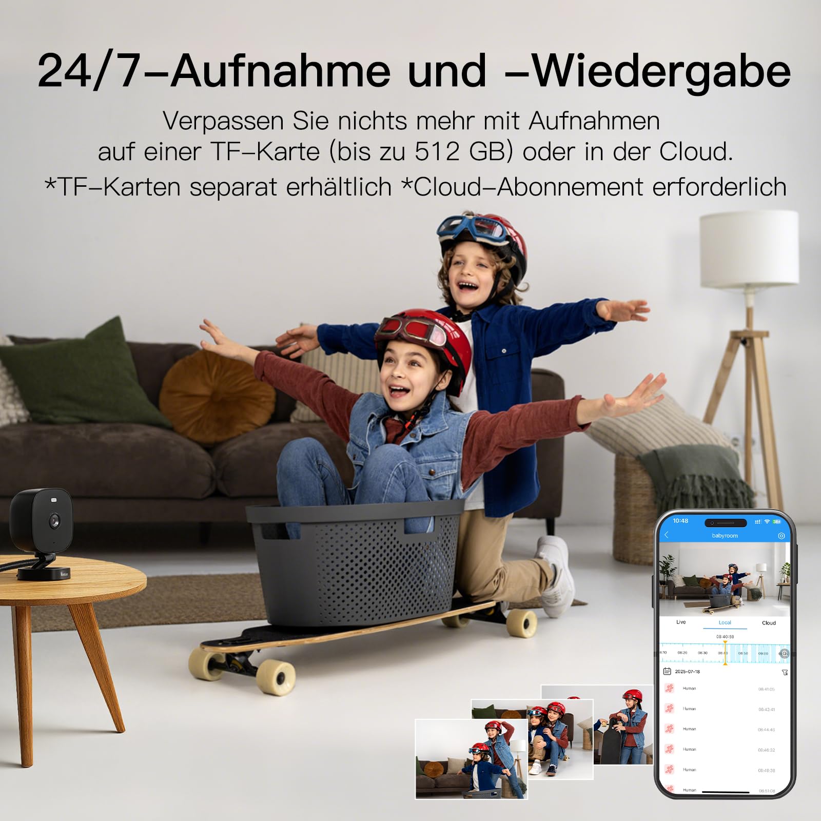 VIMTAG 2,5K Überwachungskamera Aussen, 5GHz WLAN Kamera Outdoor,Aussenkamera,Farbige Nachtsicht,Tag&Nacht PIR- Bewegungserkennung&7 * 24H Automatische Aufnahme,2-Wege-Audio,Alexa,Cloud/SD Card(4PCS)