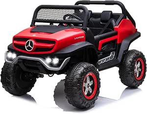 TAICO Licensed Mercedes-Benz Unimog 24V 4WD Kids Ride-On Truck, 2-Seater with Remote Control, LED Lights, Music, Bluetooth
