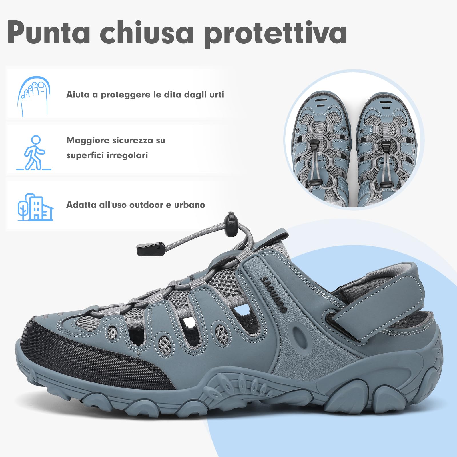SAGUARO Uomo Donna Sandali da Trekking Estate Sandali Sportivi 36-46 EU