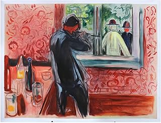 Uninvited Guests - Edvard Munch hand-painted oil painting reproduction,Abstract Figures,Man with Gun,family room wall art,modern home decor