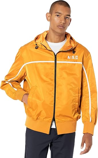 Armani Exchange Mens Zip Up Stripe Detail Hooded Jacket