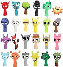 KFSCIP 24 PCS Sprunki Action Figures Toys Set, Colourful and Strange Figures Big Eyes 4-5cm Mini Toys, Sprunkis Wenda Statue, Sprunki Cartoon Characters for Any S-prunki Games Fan Girls and Boys