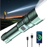 SKYFIRE Rechargeable Flashlights High Lumens,LED Super Bright Flashlight,Zoomable,Power Bank Four Modes,Waterproof Flash Light for Camping Essentials,Outdoor and Home Emergencies-No Lens