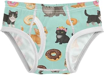 Wusikd Cute Cats Donuts Boys Underwear Cotton Boys Briefs Soft Toddler Underwear 2T