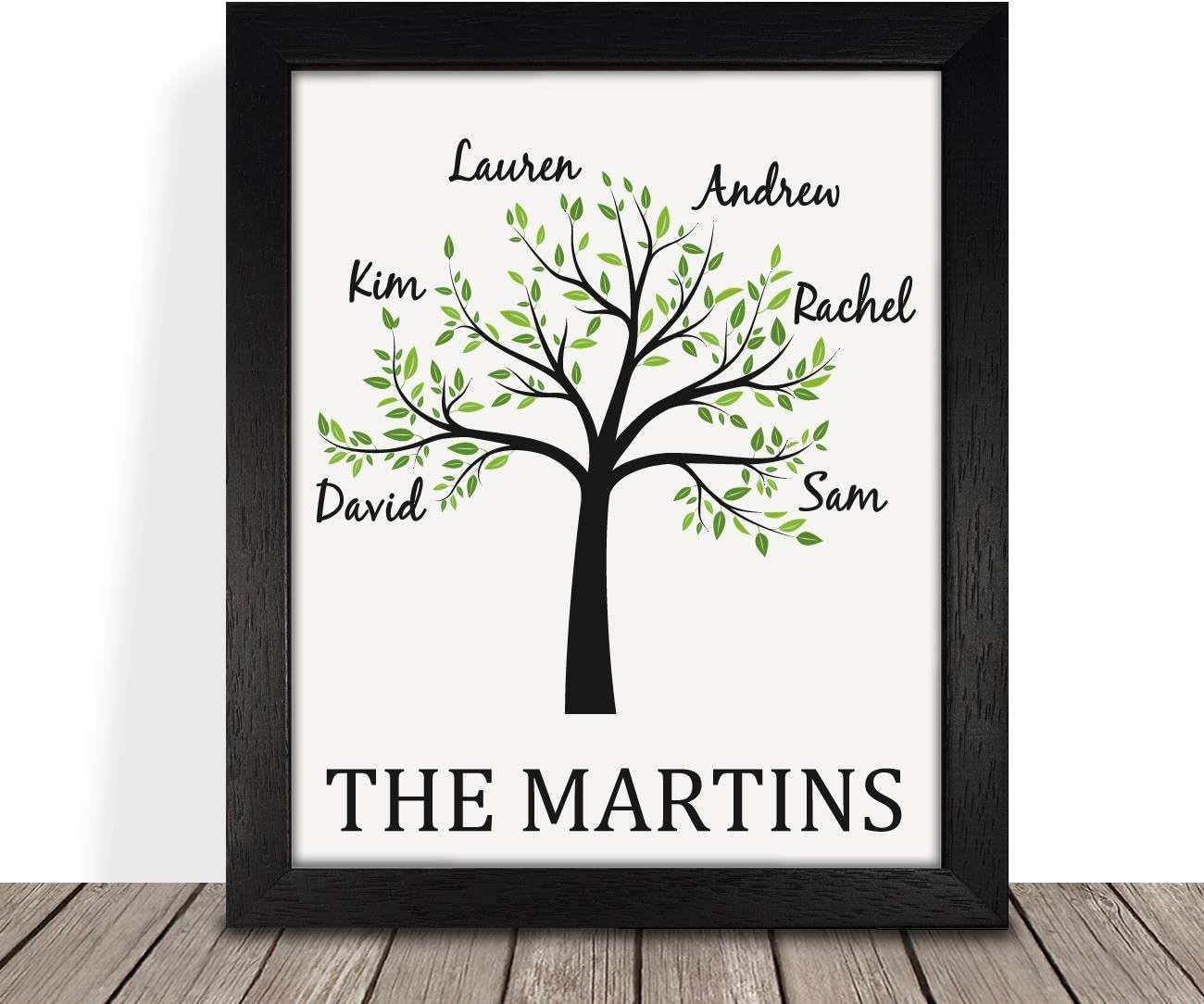 Personalised Family Tree FRAMED Print Gift Size 9 x 12 Inch Approx Perfect Finishing Touch To Your Home