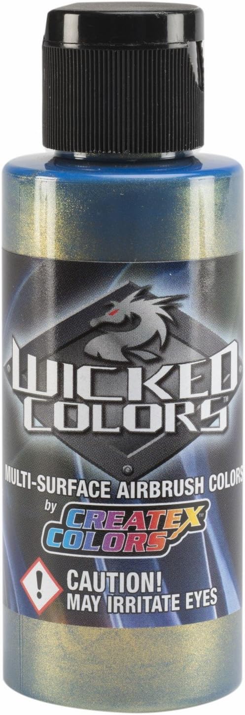 Createx Wicked Colors W353 Pearl Fastback Green 2oz. water-based universal airbrush paint. by SprayGunner