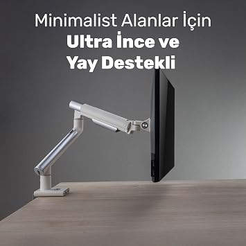 NPO STD49012UW 17-32 Ultra Slim Aluminum Monitor Handle, VESA Holder with 2xUSB Port Shock Absorber, Ergonomic 360 Pivots (9kg)