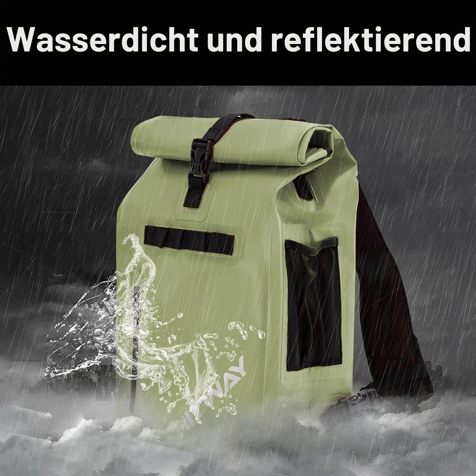 HITWAY 3in1 Fahrradtasche-29L-Geeignet als Umhängetasche - Gepäckträgertasche -Rucksäcke für Radsport -100% wasserdicht - 3M reflektierende Paneele