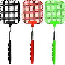 iwiio Fly Swatter, Extendable Fly Swat, Plastic Fly Squatters, Fly Zapper Racket, 3 Vibrant Colorful Fly Swatters Plastic Fly Killer, Long Handle Bug Swatter for Indoor and Outdoor