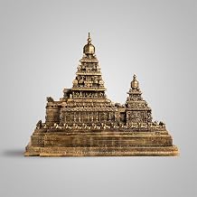 SILAII Mahabalipuram Shore Temple Showpiece – 5 Inch, Antique Bronze | Ideal for Study Table, Living Room, Office Decor & Gifting
