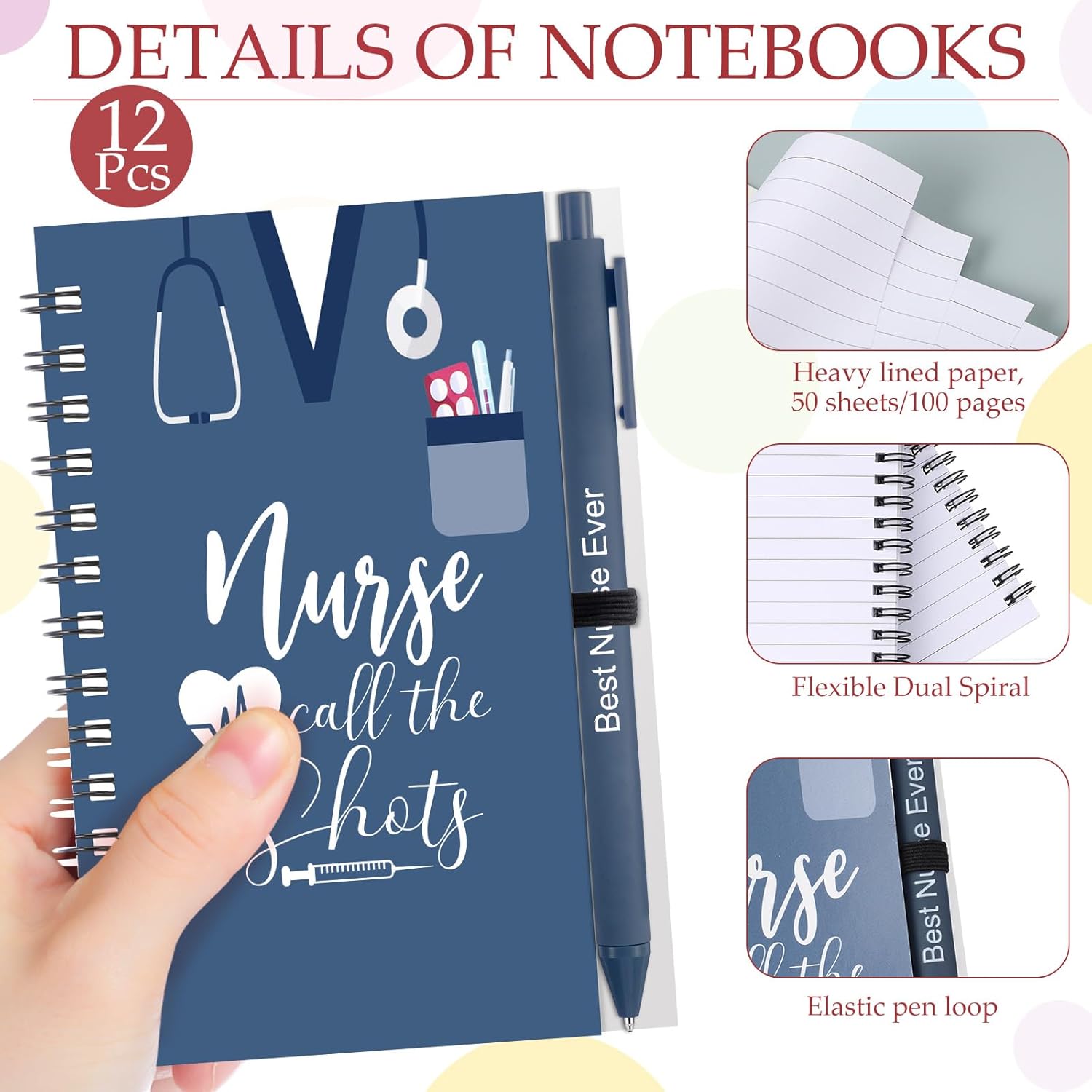 Skylety 36 Pcs Nurse Gifts Set 12 Appreciation Tumbler 12 Notebooks Motivational Journals 12 Thank You Ballpoint Pens 2026 Nurse Water Glasses Week CNA for Women(Retro Colors,24oz,Happy Life) - Image 4