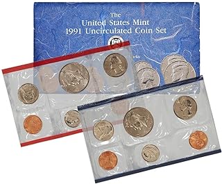 1991 US Mint Uncirculated 10-Coin Set P&D in Original Government Packaging Brilliant Uncirculated Penny Brilliant Uncirculated US Mint