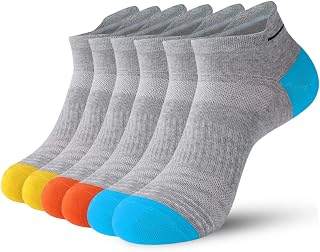 Men's Socks 6 Pair Athletic Running Socks for Men Women Socks Low Cut Ankle Compression Socks Breathable Wicking 6-12