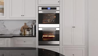 KoolMore 30-Inch Electric Double Wall Oven with Quiet, Rapid Convection Cooking, 7 Cook and Baking Modes, Dual Large Capacity Ovens, Stainless-Steel Unit, Self-Cleaning (KM-WO30D-SS)