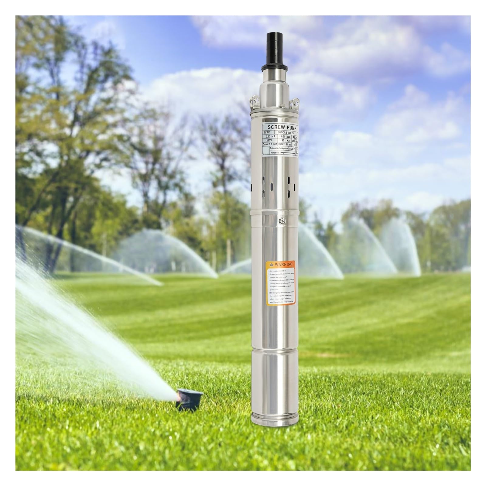 Pompa Sommergibile For Pozzi Profondi Da 250 W, A Vite Compatibile Con Sabbia, Giardino In Acciaio Inossidabile For La Fornitura Di Acqua Drenaggio Ad Alta Efficienza