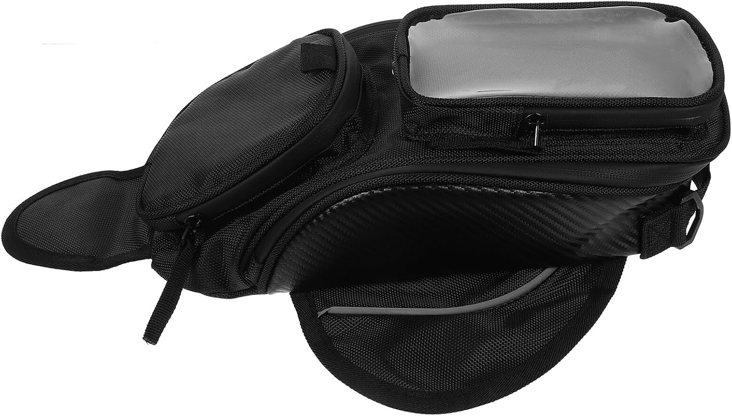 Sosoport Magnetic Motorcycle Tank Bag Saddle Storage with Large Capacity and Secure Attachment for Various Motorbike Models Portable Riding Accessory with Easy Device Access and Reliable