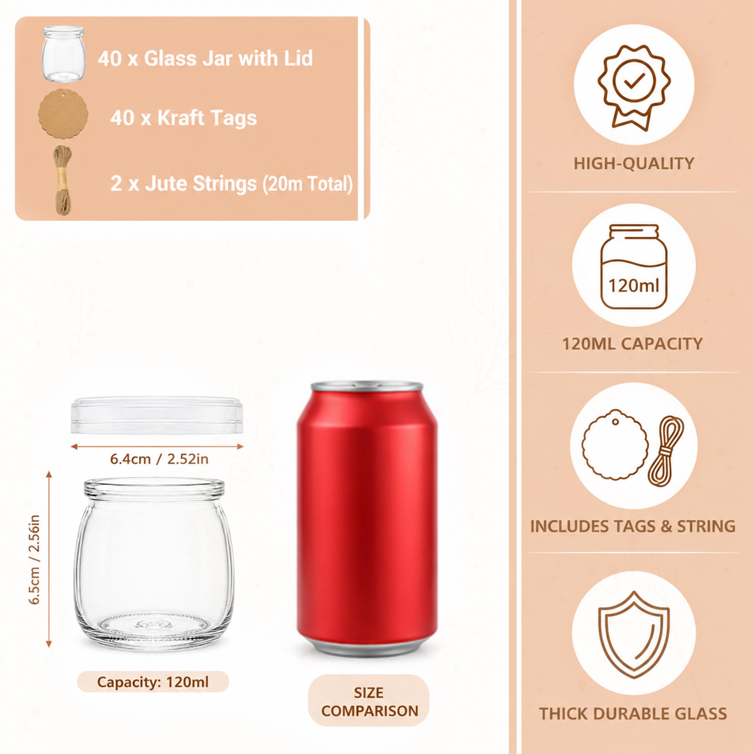 Small Jars with Lids for Storage, Crafts, Favors, and Organization