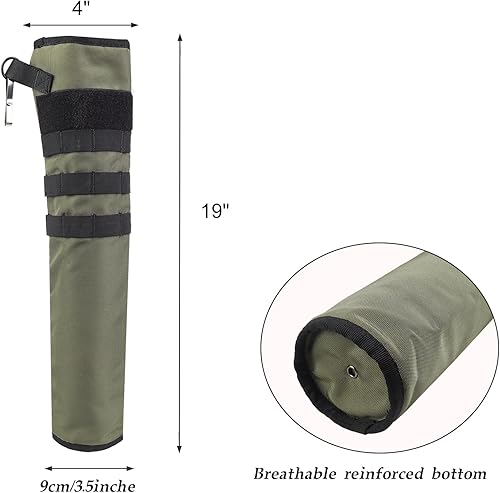 Miniatura 22 de KRATARC Carcaj de flechas traseras ligeras de doble uso, plegable, compacta, con sistema Molle para disparar al blanco Negro - Diámetro 4 pulgadas