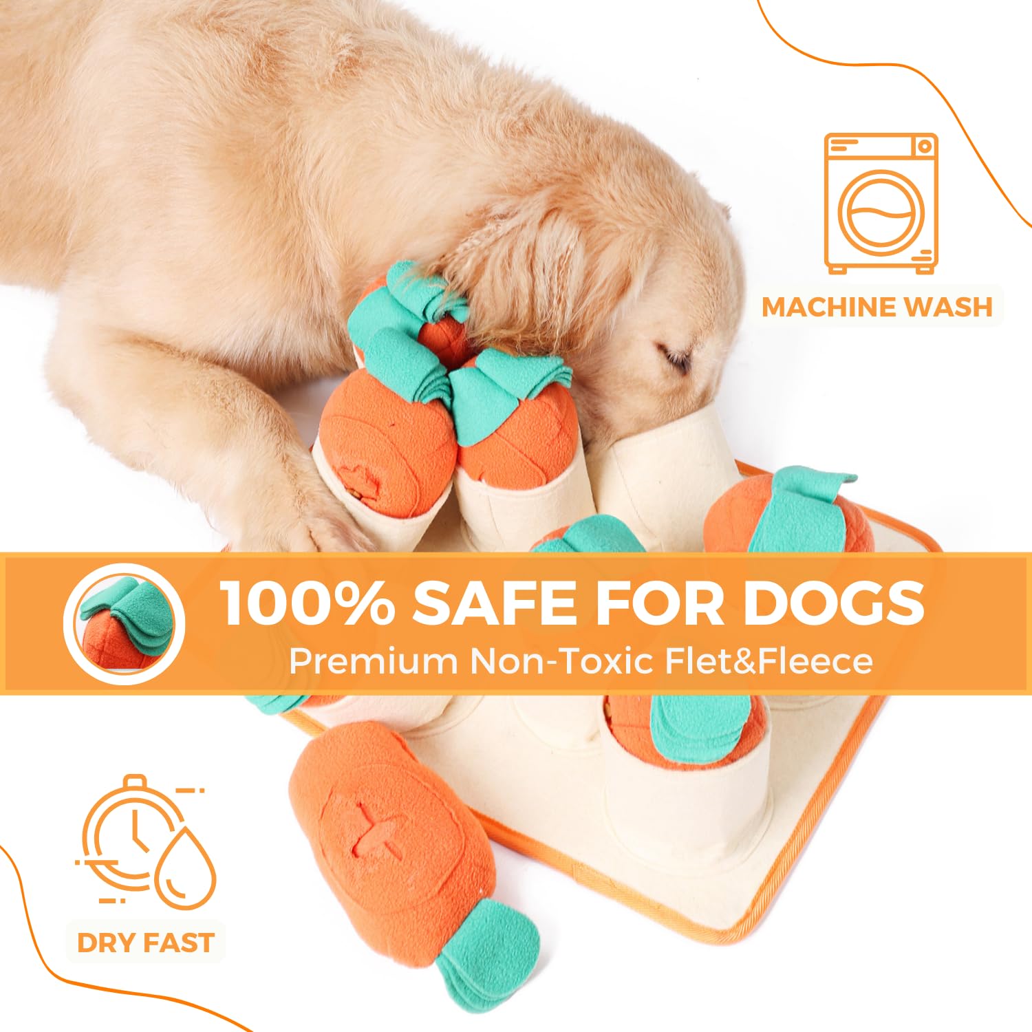 FOSSA Tapis à renifler pour chien, grand tapis d'alimentation avec 8 carottes, jouet puzzle