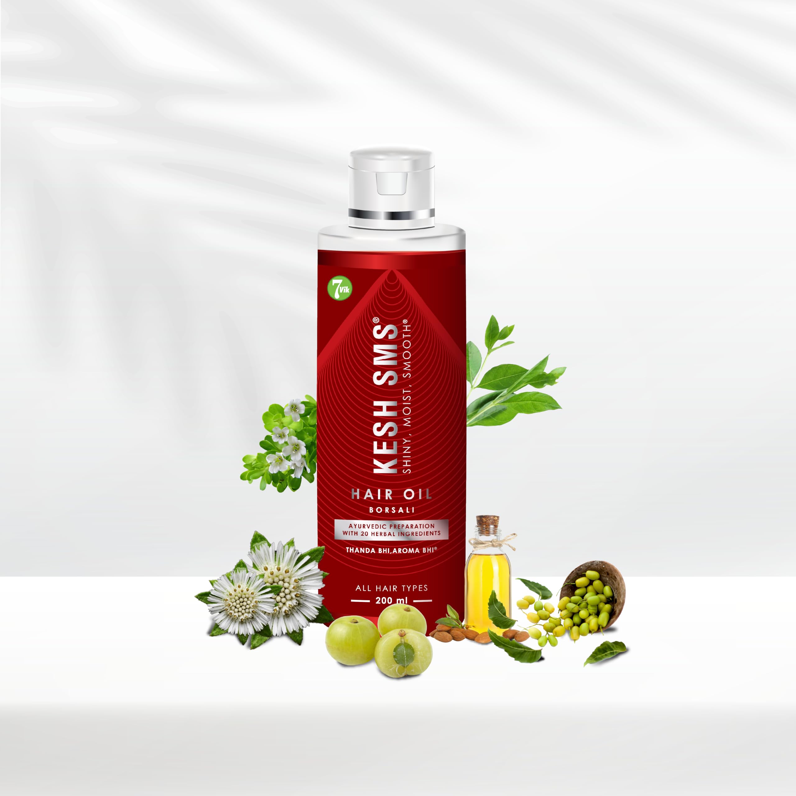 Buy 7vik KESH SMS Herbal Hair Oil with 20 Herbs and Gro-Biotin
