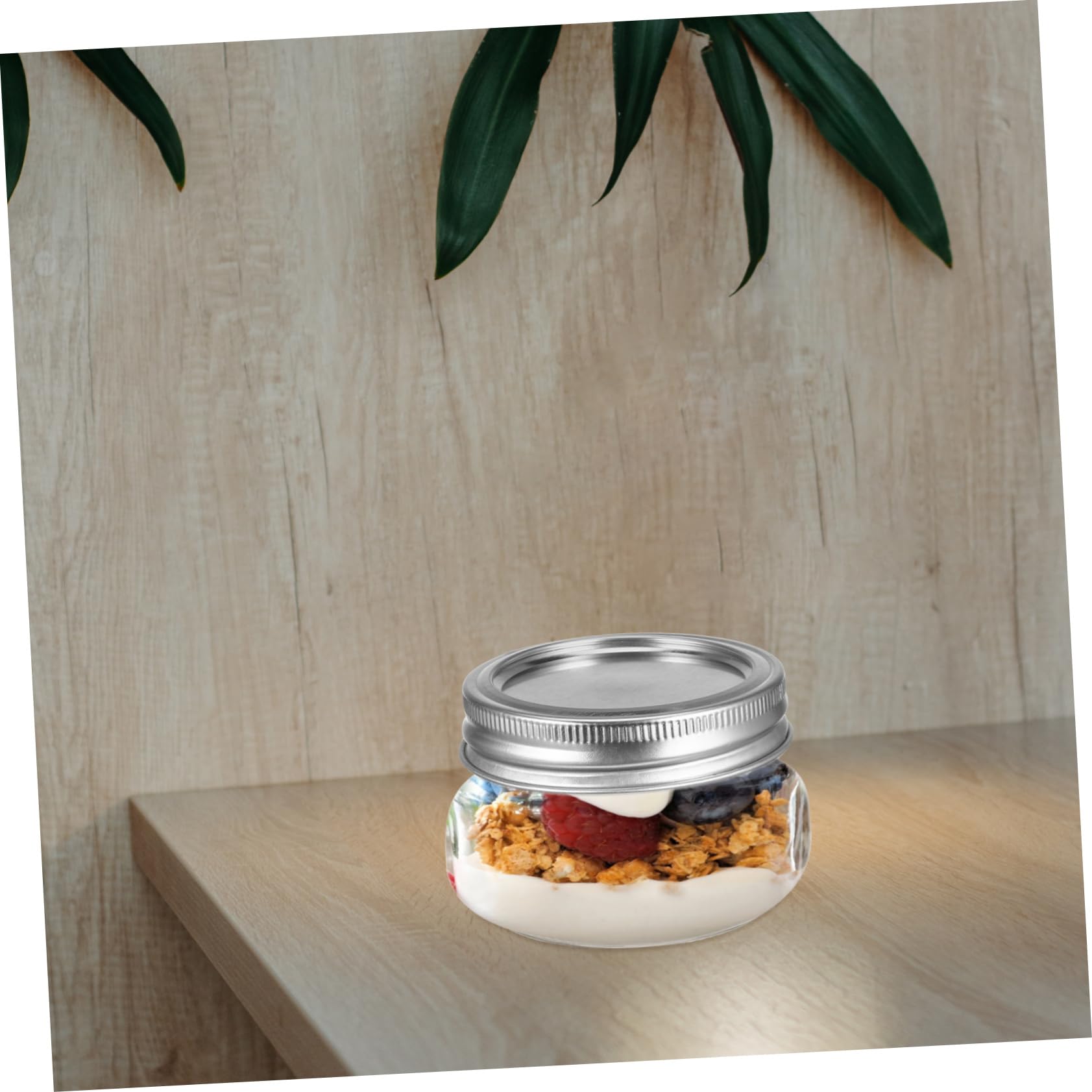6 Stück Vorratsglas aus Glas mit Deckel 150ml Wiederverwendbar und Verschließend für Lebensmittel und Unterwegs Vorratsdosen für Küche
