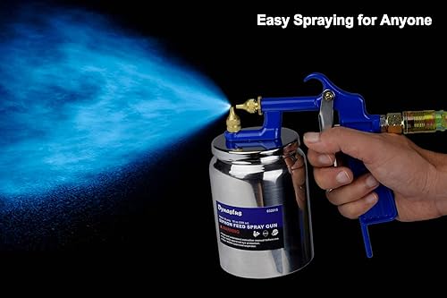 Miniatura 6 de Dynastus Pistola rociadora de aire con sifón de alimentación de succión para rociar pinturas a base de aceite o látex, con kits de filtrado y