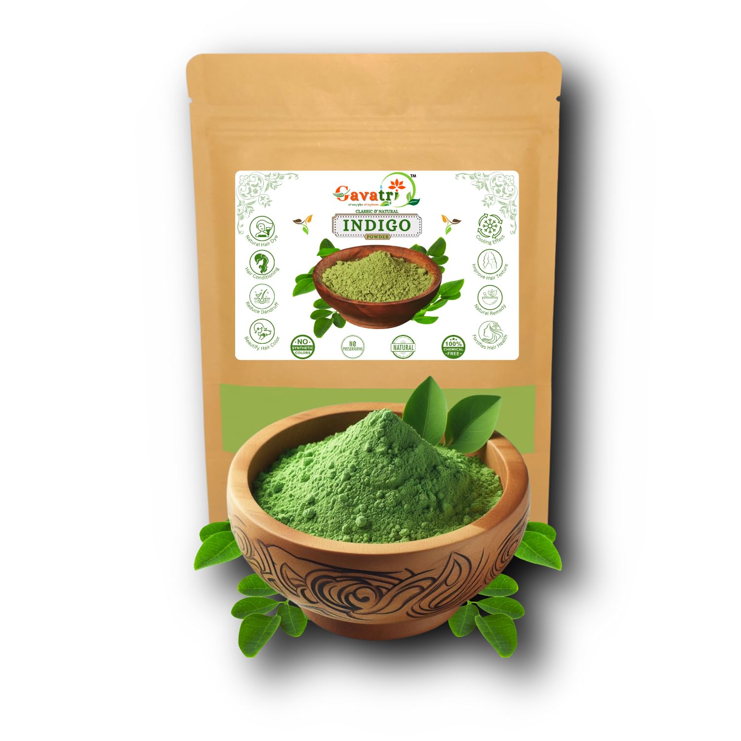 Gavatri Classic And Natural Indigo Leaves Powder For Hair (250)-image-40