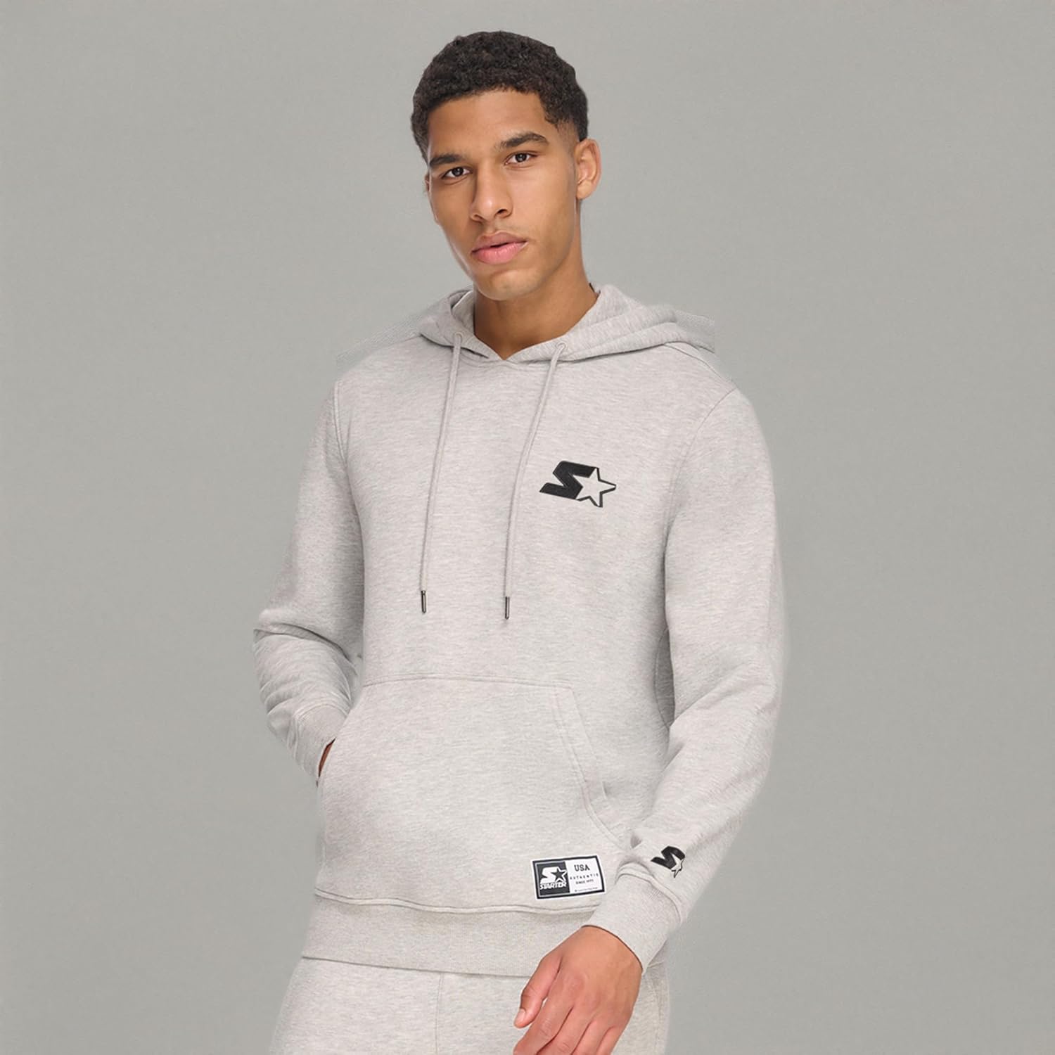 STARTER mens Classic Fit Fleece Embroidered Hoodie - Image 7