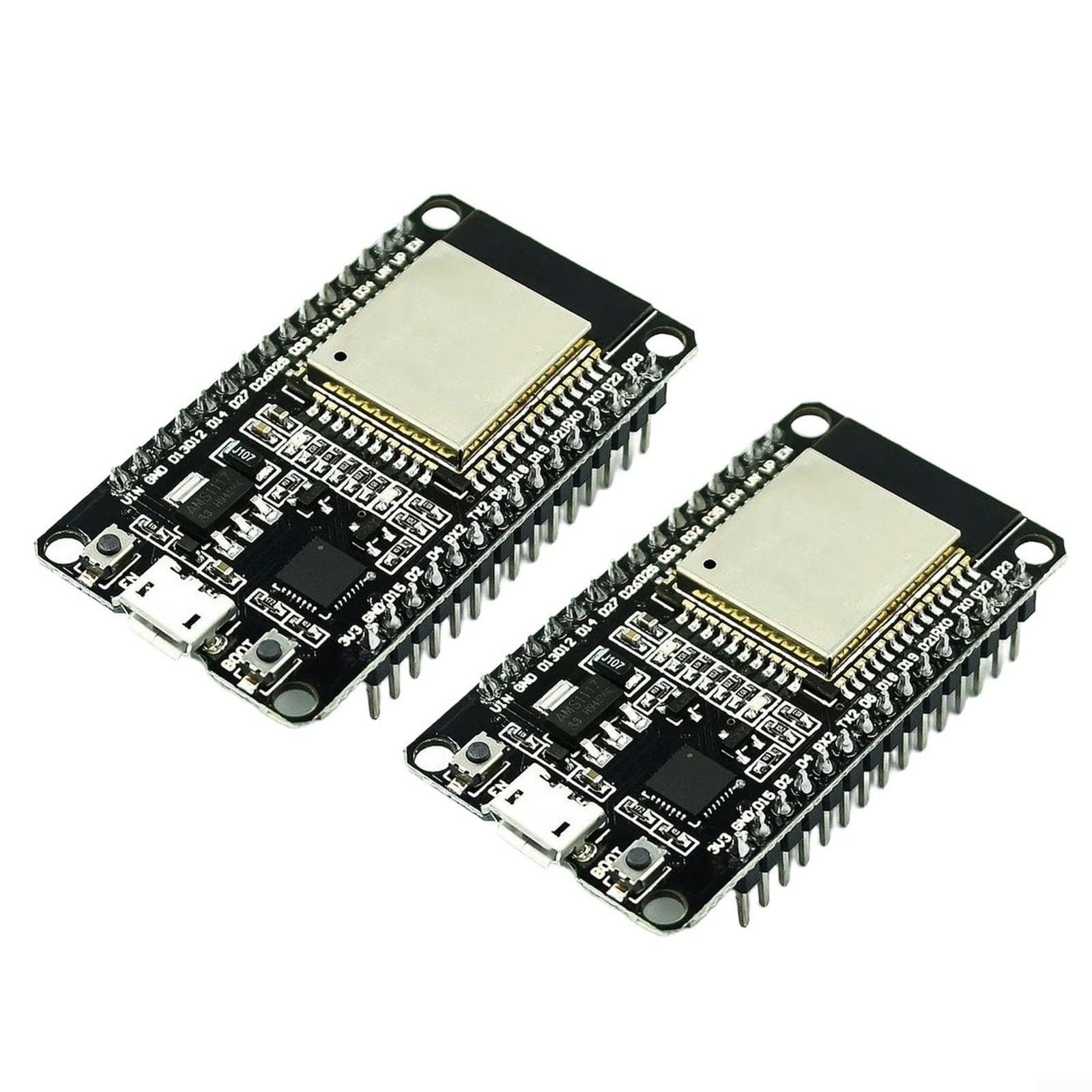 Placa de desarrollo ESP32 de doble núcleo con WiFi y BT, pack de 2 unidades con 4 MB flash para IoT