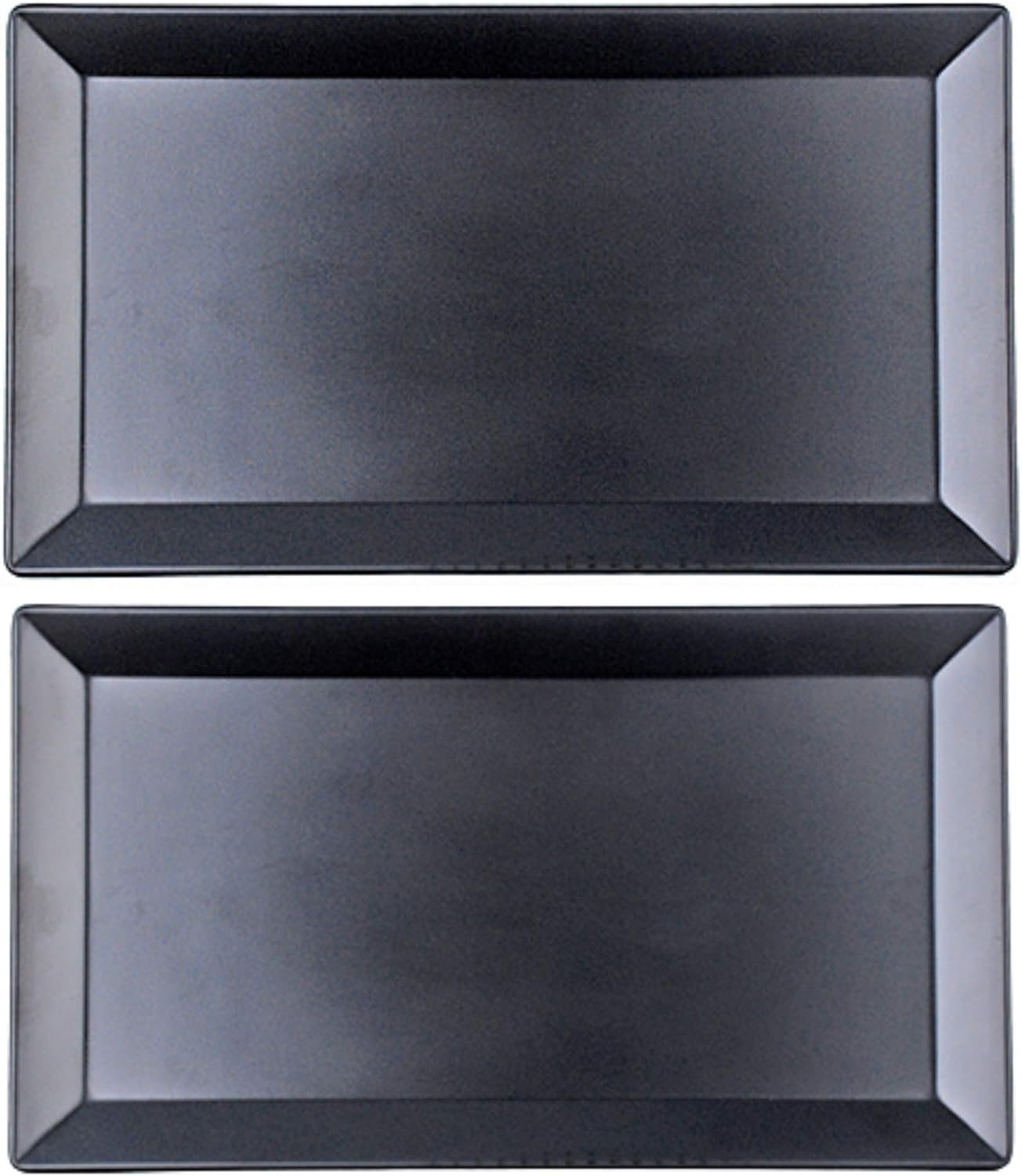 Plato Rectangular de Melamina para Sushi, Negro, Juego de 2