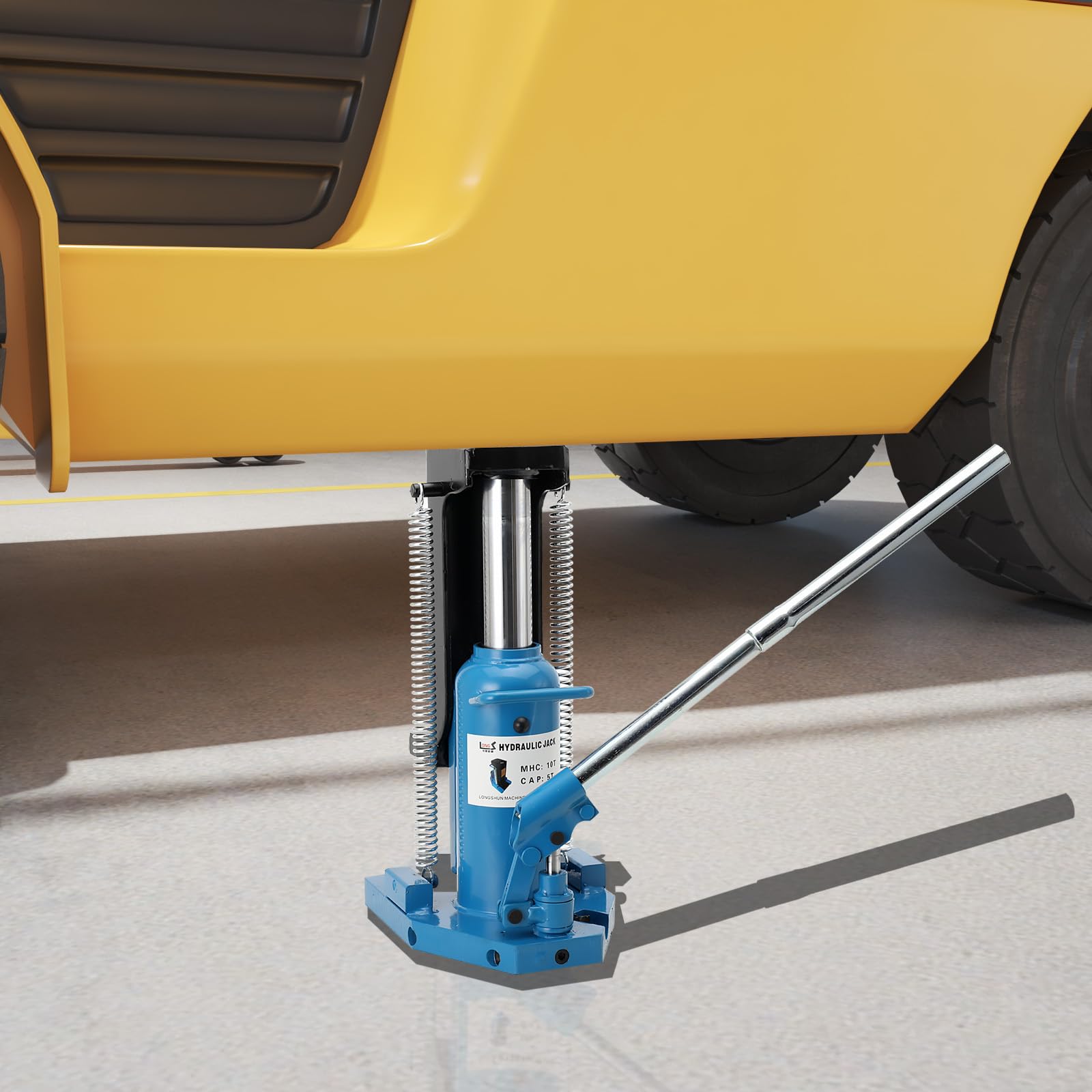 Cric Idraulico 5T, Martinetto Idraulica 10T per Auto e Trattori, Costruzione in Acciaio Saldato con Manico Lungo, Perfetto per Sollevamenti Sicuri in Officine e Lavori di Manutenzione.