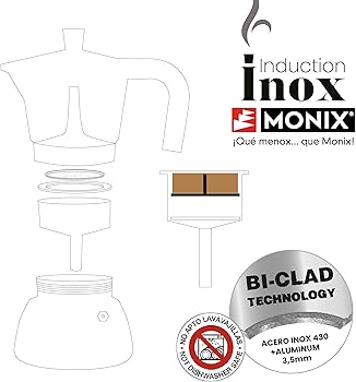 Induction Inox Cafetera Italiana de Aluminio y Acero Inoxidable 9 tazas de capacidad5