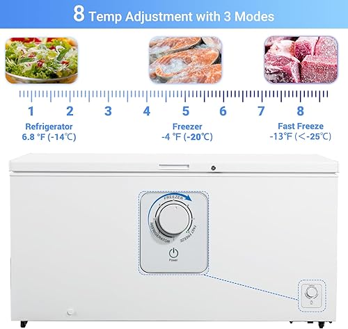 Miniatura 2 de Smad Congelador de pecho de 17.7 pies cúbicos, congelador profundo grande con 4 cestas extraíbles y cerradura, 8 temperaturas ajustables, bajo