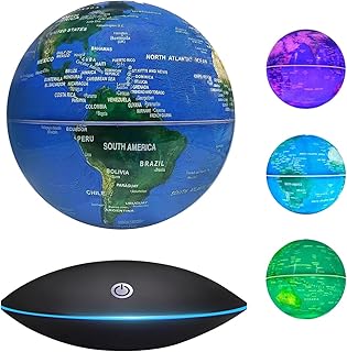 Magnetic Levitation Floating Globe Rotating Globe- Nice Desk Bookshelf Decoration for Home Office Classroom-Touch Control and Gradient Night Light Color Globe- Birthday Holiday Anniversary Christmas Gift