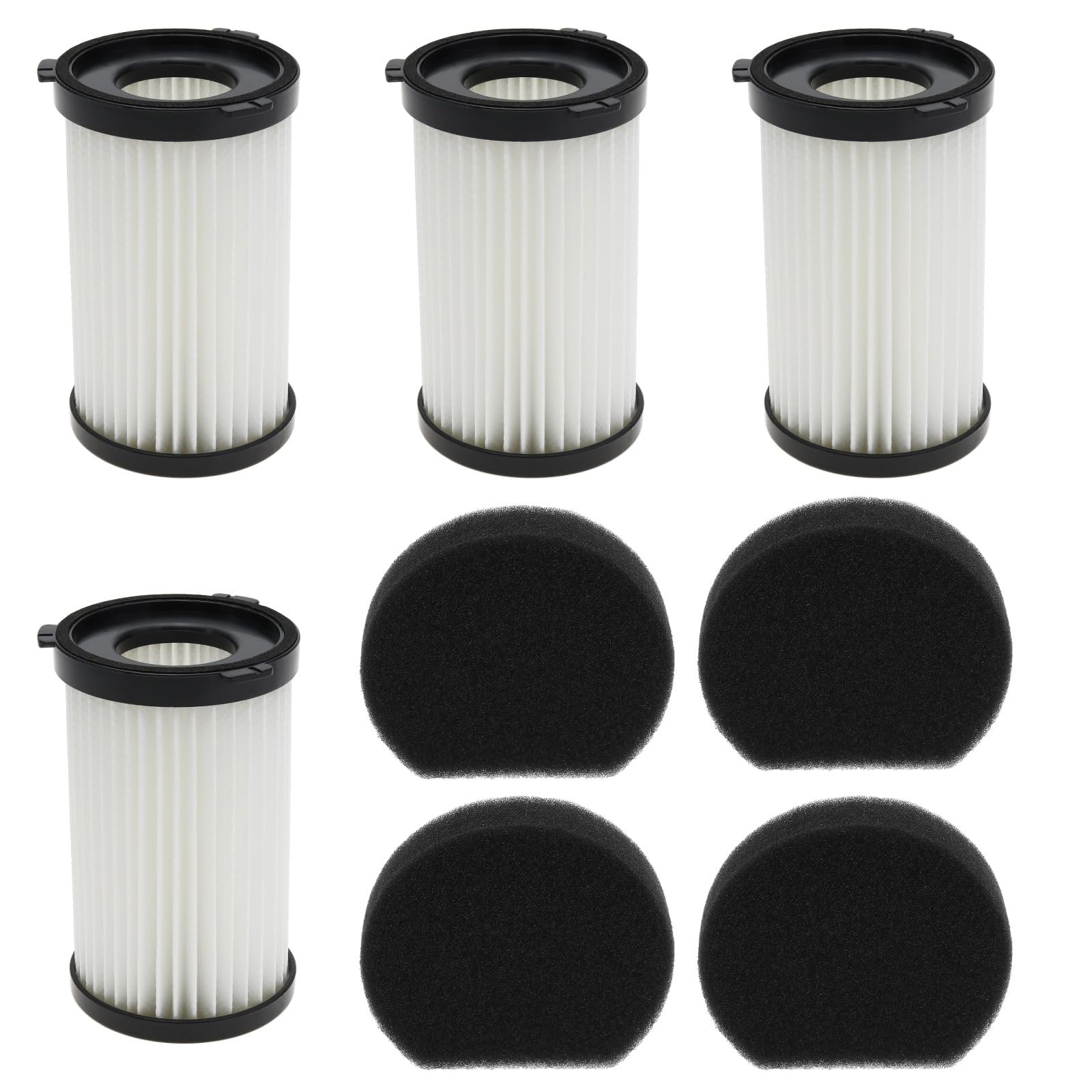 eMagTech4 Sets Replacement Filter Sponge Kit Compatible with MOOSOO D600/D601/iwoly V600 Wired Vacuum Cleaner 4 Filter Element & 4 Sponge Pad