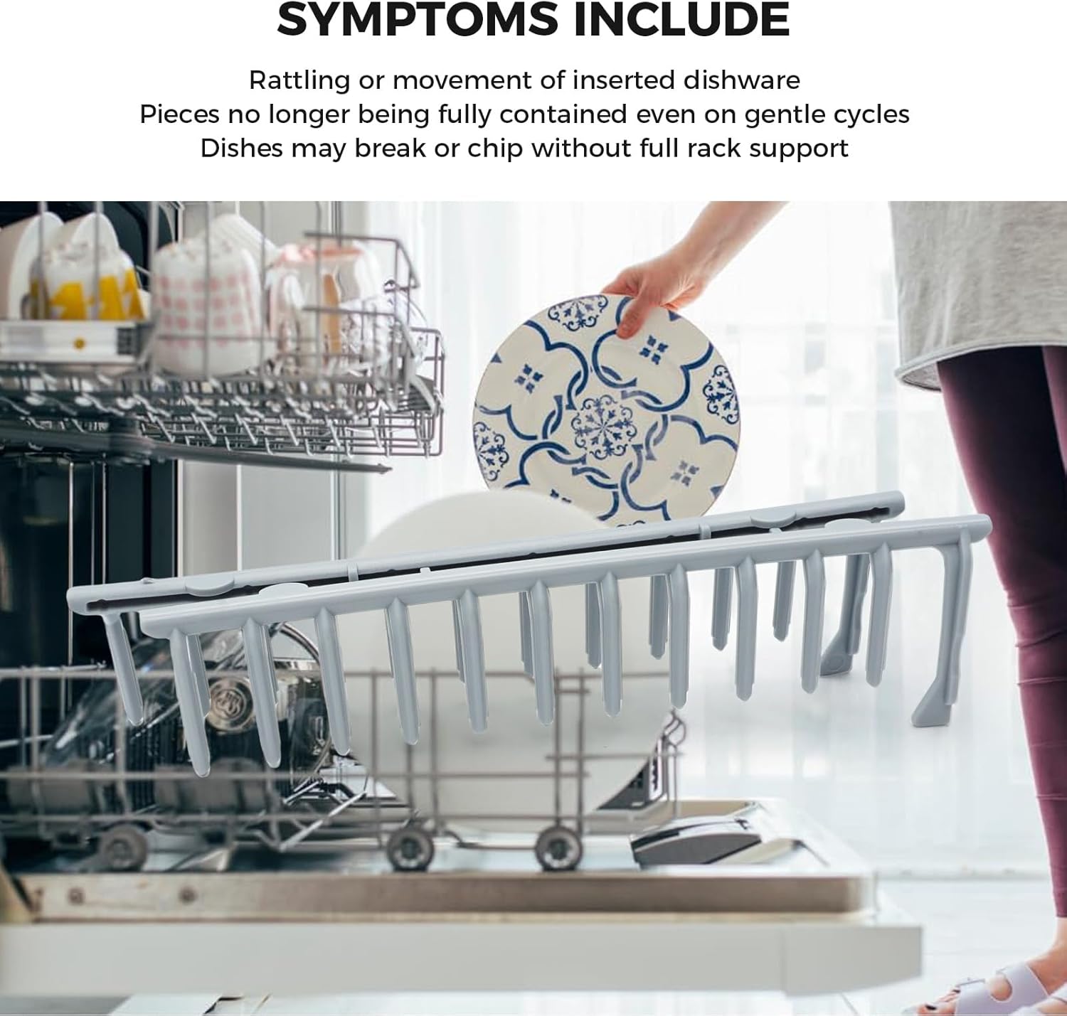 00657107 Dishwasher Dishrack Insert for Bosch Thermador Gaggenau Kenmore, L & R Top Rack Insert Flip Tines 657107