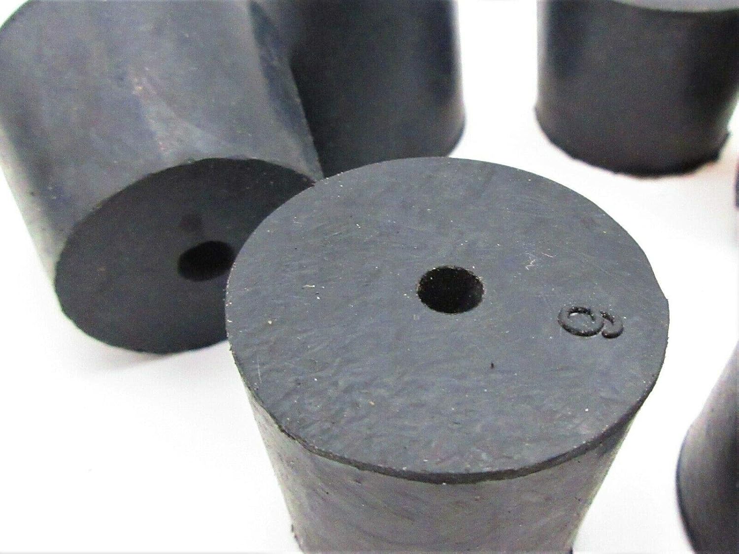 #6 Solid Rubber Stoppers. Lab Tapered Plug Bung. 1 Hole, Fits 1 1/32"-1 1/4" #TNM12